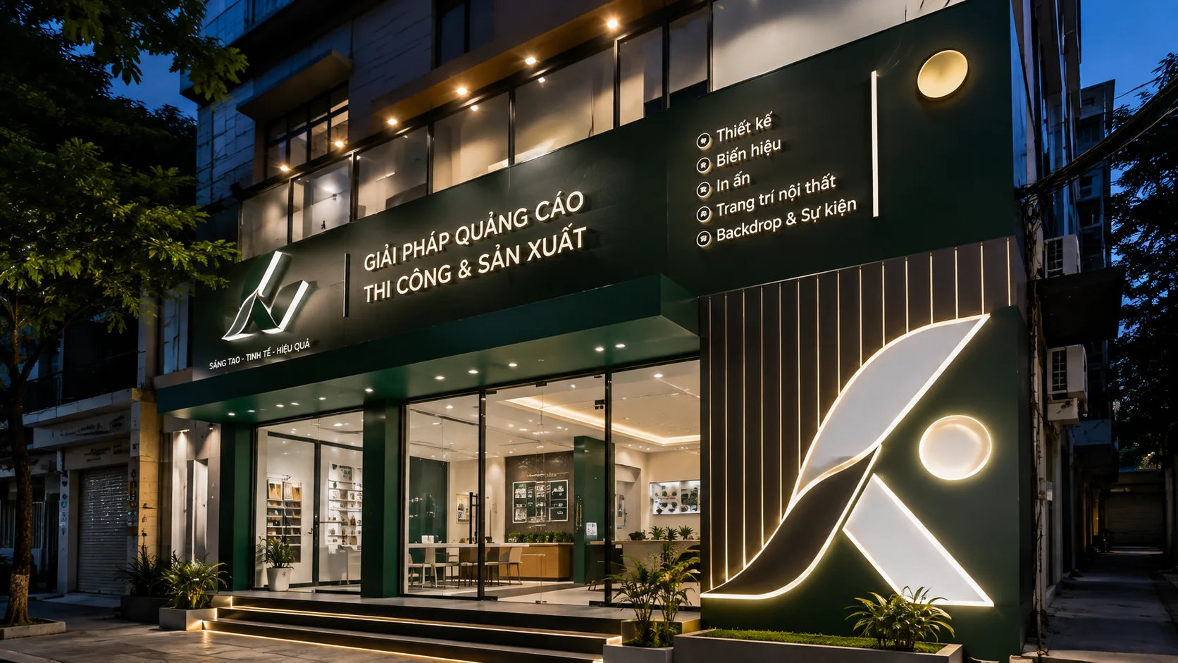 Biển hiệu và thi công Hưng Kiên
