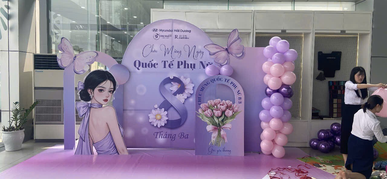 Backdrop chào mừng Quốc tế Phụ nữ 8/3